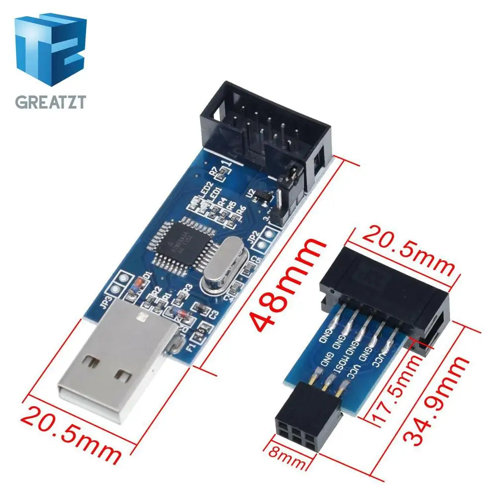 1LOT New USBASP USBISP AVR Programmer USB ISP ASP ATMEGA8 ATMEGA128 Support Win7 64K|avr programmer|usb ispisp programmer |