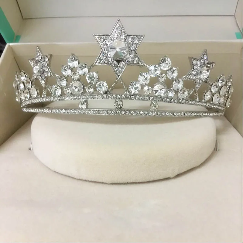 Серебряные бусины из горного хрусталя, звезда, Корона невесты, тиара de Noiva, головной убор, украшение для волос, женские свадебные аксессуары, BH