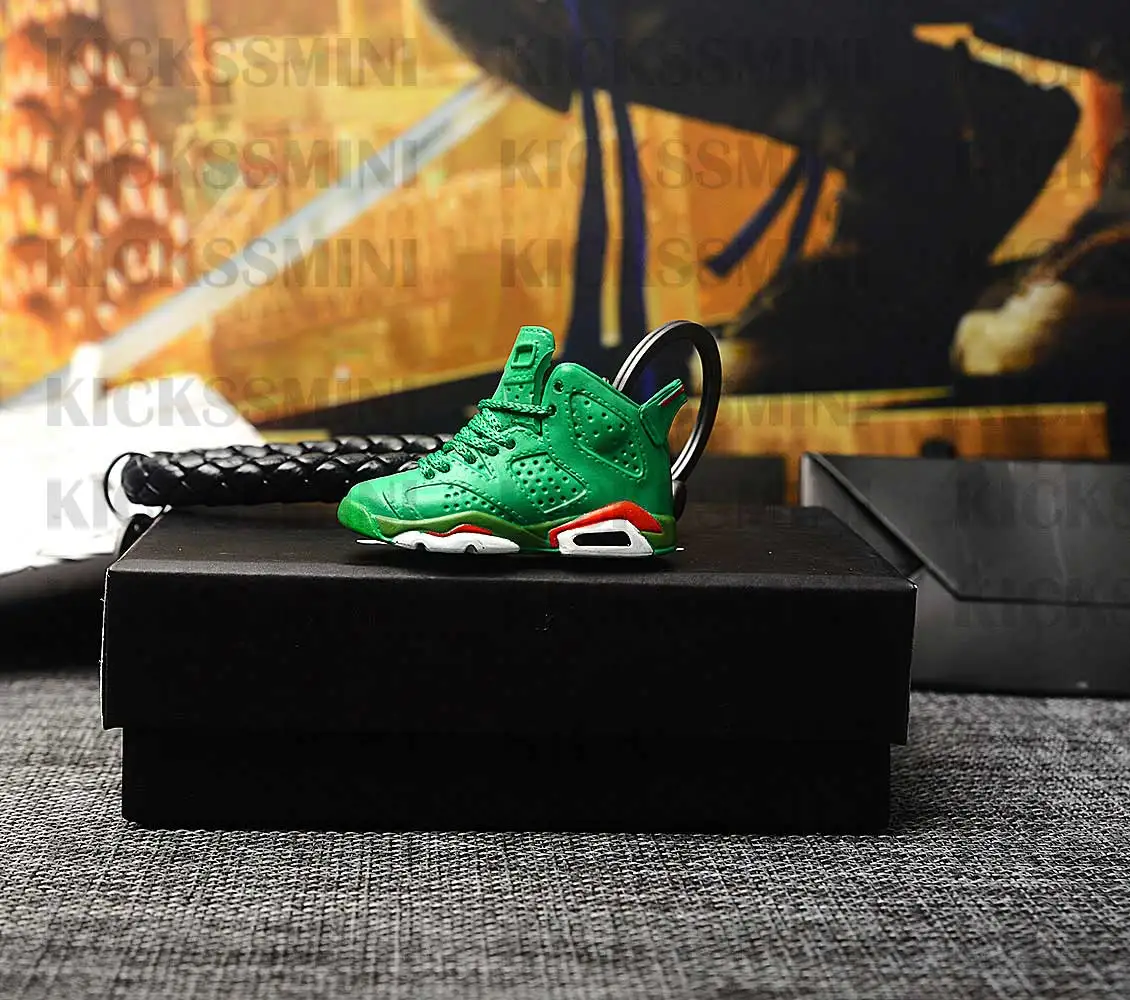 DIY ретро OG Air Jordan " Gatorade" 3D Мини Jordan Брелок в виде кроссовка сумка коробка кулон пара Кукла аксессуар