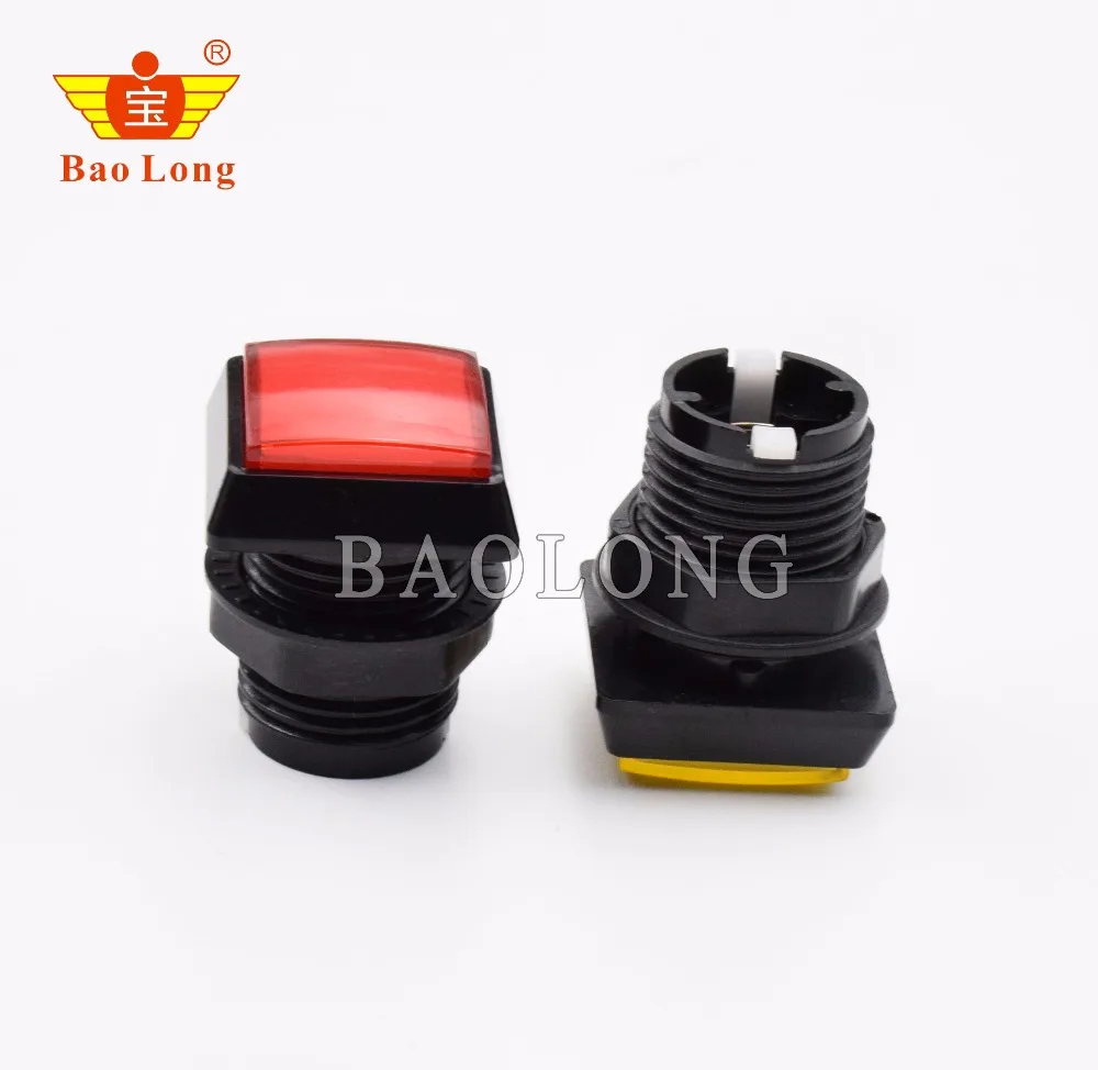 32 мм квадратная аркадная кнопка со светодиодной подсветкой Кнопка с