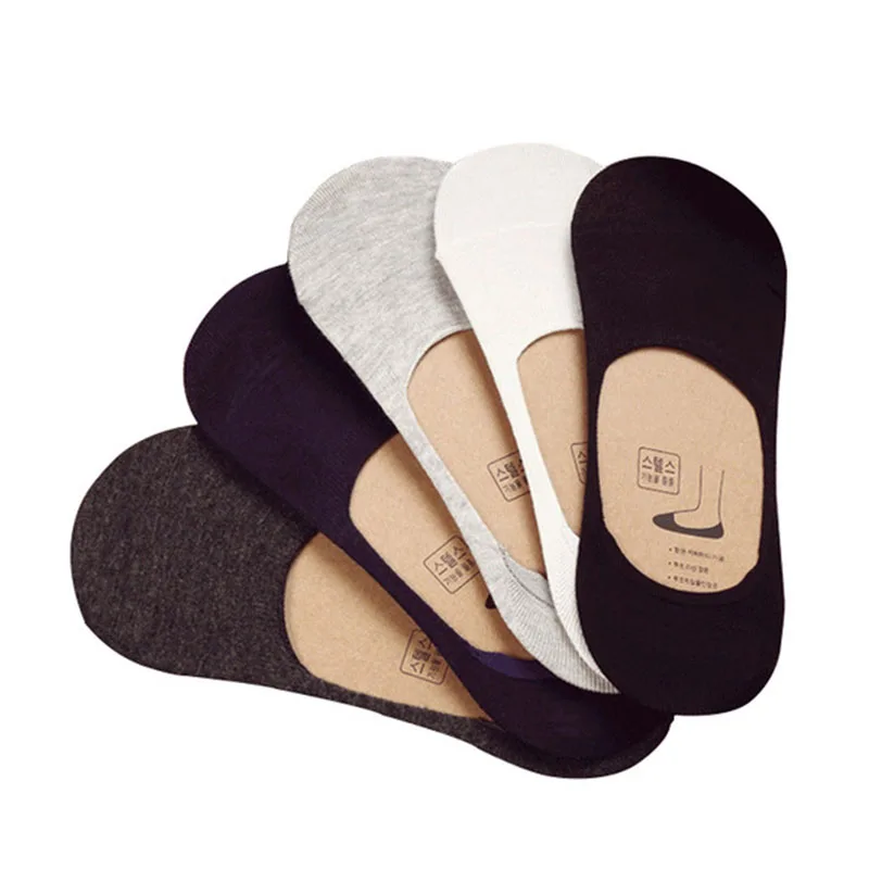 5 Pairs/lot Mens Socks Cotton Casual Solid Color Boat Summer Autumn Style Businness Thin Anti-beriberi Male Sock Slippers | Мужская