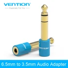 Vention 1 шт. 6,5 мм штекер на 3,5 мм гнездо стерео наушники гарнитура аудио адаптер разъем для микрофона