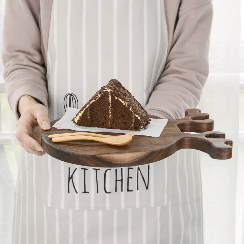 Круглая разделочная доска из черного ореха блочные оленьи фруктовые тарелки для