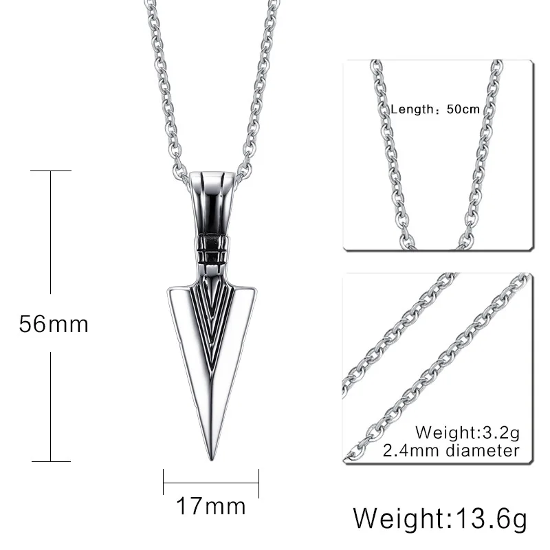 Винтажное ожерелье с подвеской стрелы для мужчин мужские ювелирные изделия из