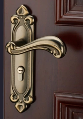 bronze with key Роскошный слоновой кости белый межкомнатный дверной замок деревянная дверь замок безопасности Европейский бесшумный Bethroom спальня ручка дверной замок Ретро Бронзовый - Цвет: bronze with key