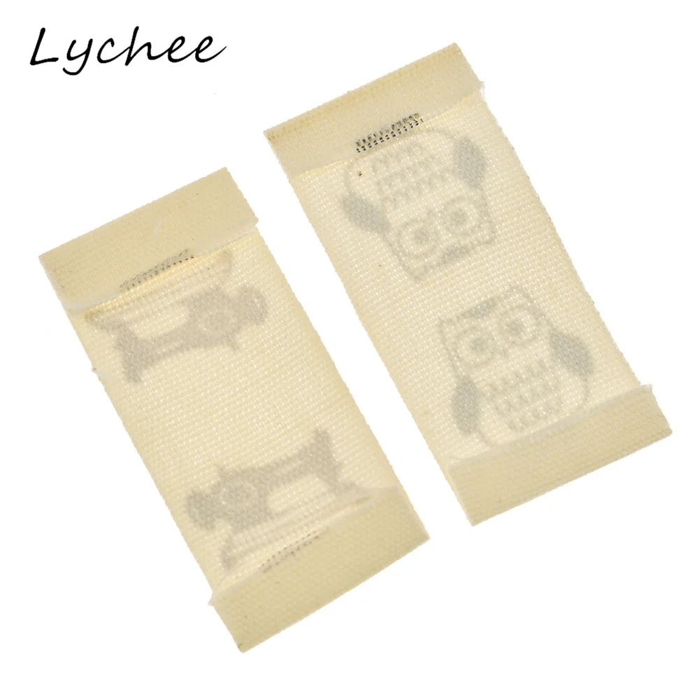 Lychee 10 шт. стирающиеся тканевые этикетки с рисунком мультяшной совы для швейной