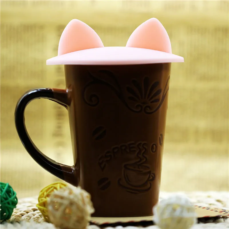 Силиконовая изоляционная крышка для чашки с милыми кошачьими ушками|cup lid|cup catcup diy