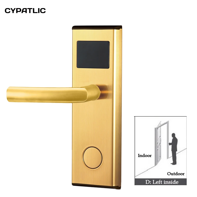 Golden left inside Бесплатное программное обеспечение Rfid отель замок IC карта отель замок система - Цвет: Golden left inside