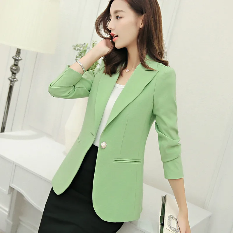 Блейзер женский короткий в корейском стиле модный офисный костюм с длинным