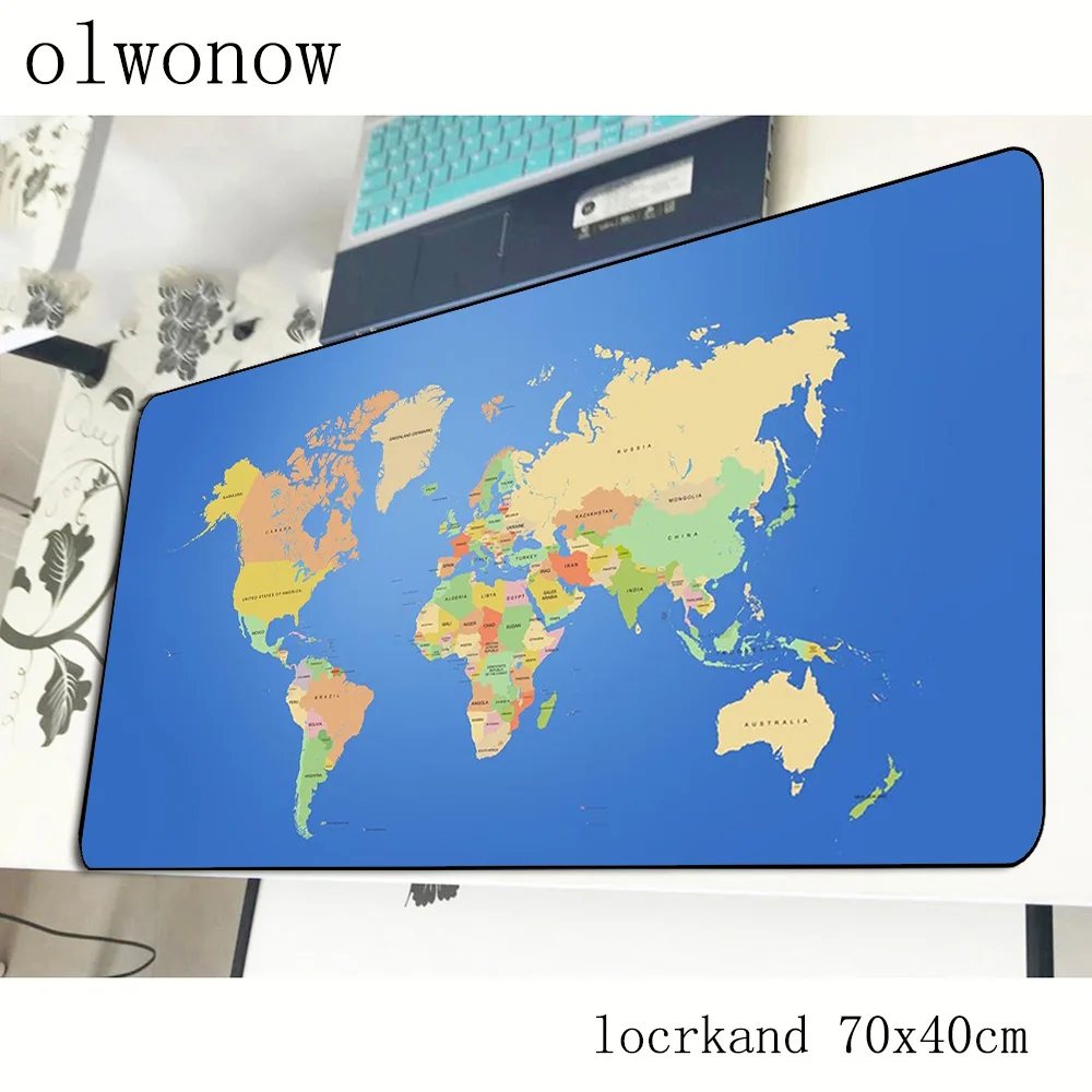 Коврик для мыши с картой мира 70x40 см Мультяшные коврики лучший игровой коврик