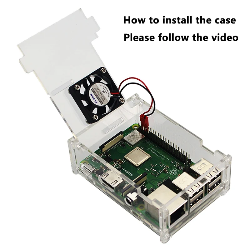Raspberry Pi 3 акриловый прозрачный корпус с охлаждающим вентилятором подходит для