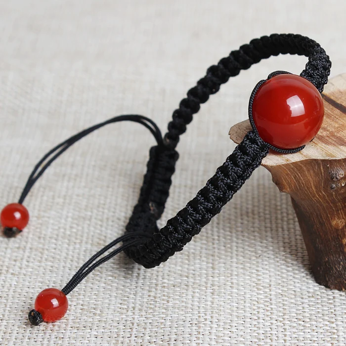 Прямая доставка обсидиан красный Агаты круглый Бусины ручной работы & браслет