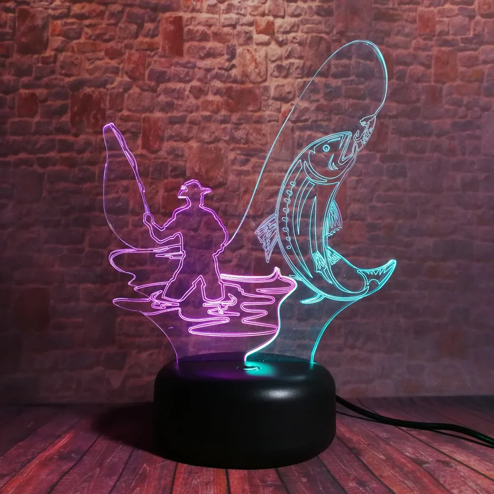 Amroe Hot Go рыболовная большая рыбка Рыбак человек 7 красочная градиентная иллюзия