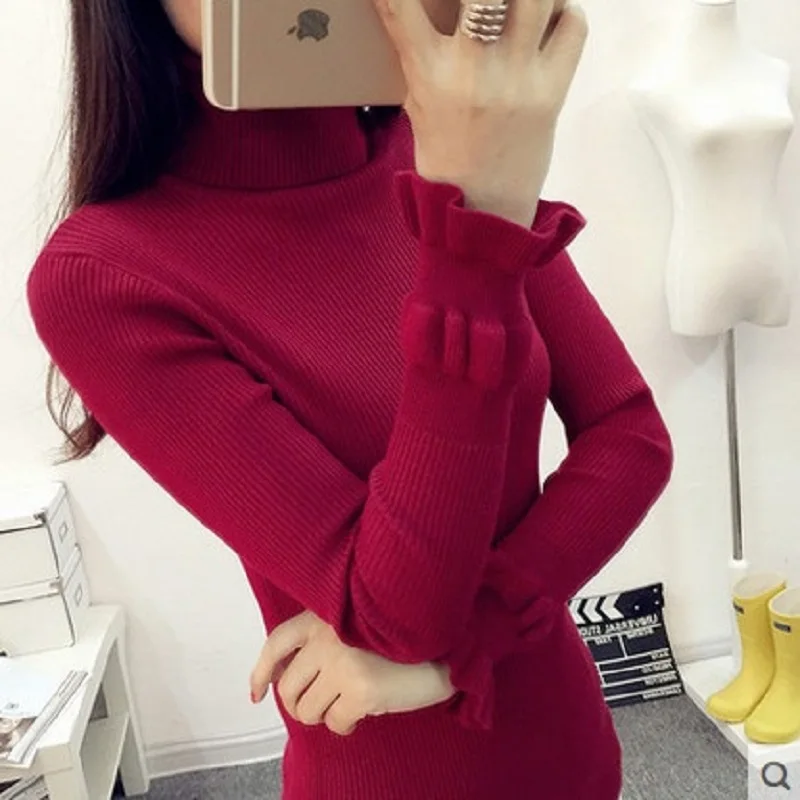 Зима 2019 Женский кашемировый свитер с высоким воротником Женские Повседневные