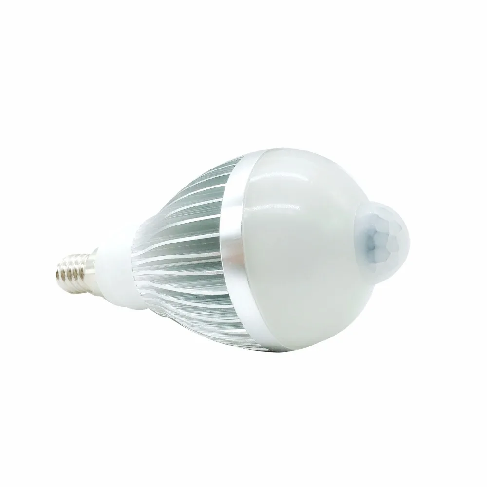 Светодиодная энергосберегающая лампа E14 2835 SMD 5 Вт 7 9 с датчиком движения PIR