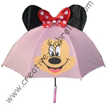 

Baby umbrella,kid animal cartoon umbrella--PINK MINNIE,auto open.8mm metal shaft and fluted ribs,safe&enviroment kid umbrellas