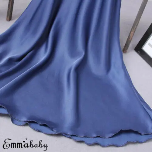 Женское нижнее белье ночная рубашка с V-образным вырезом атласная пижама