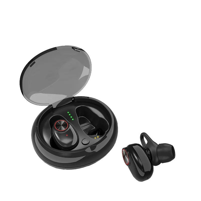 Черный Bluetooth наушники с V5.0+ EDR стерео звук V5 беспроводные наушники Встроенный микрофон громкой связи Bluetooth TWS наушники - Цвет: Черный