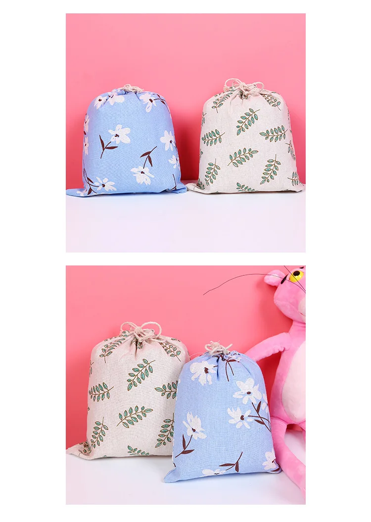 Мультфильм белье хлопок Drawstring сумка 28x26 23x18 15x12 см мини прекрасный кот Для женщин Сумка дорожная домашнего хранения подарочная упаковка для ювелирных изделий сумка