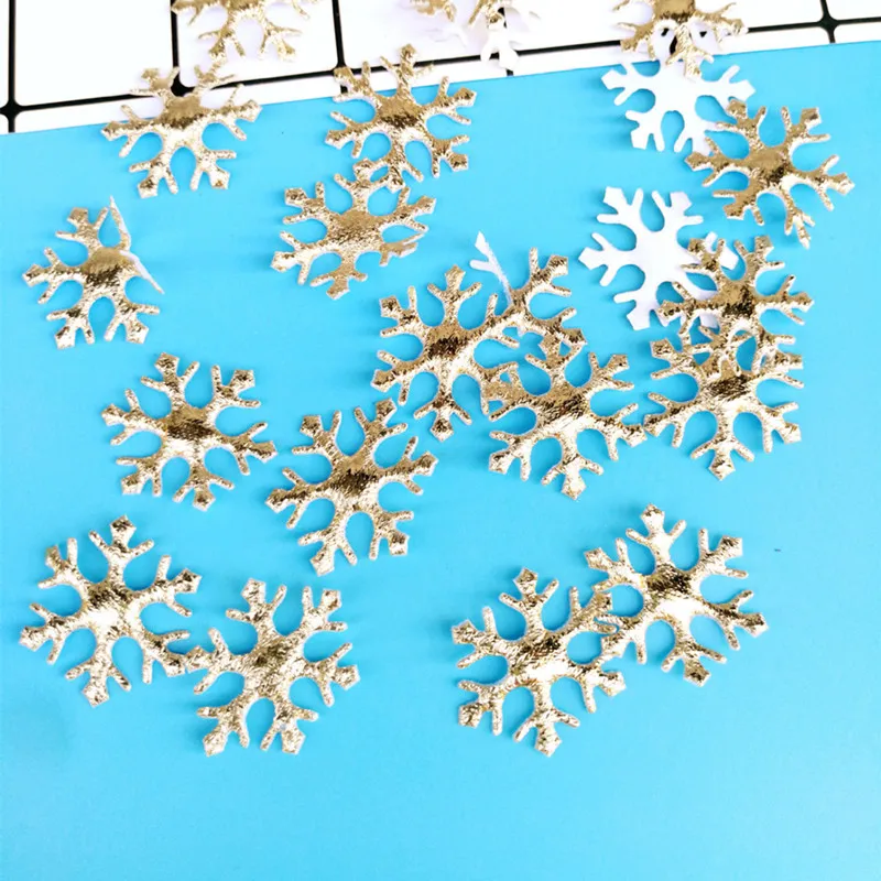 3cm about 100pcs 1 пакет конфетти в форме снежинок украшения для рождества белая Рождественская елка Декор рождественские вечерние украшения для дома - Цвет: 3cm about 100pcs