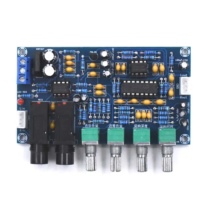 Луся AC12V двойной усилитель мощности микрофон доска караоке реверберация XH-M173 C3-003