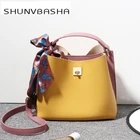Сумка-мешок SHUNVBASHA женская с лентой, модная Изысканная сумочка-тоут в стиле ретро, простой саквояж на плечо, 2020
