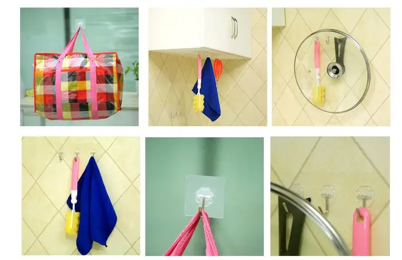 Органайзер для кухни ванной комнаты настенные крючки с наклейками подвешивания