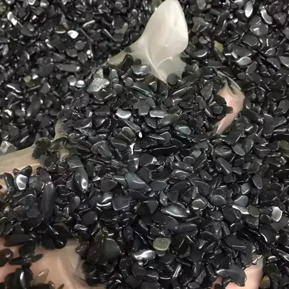 200 г натуральный черный обсидиан кварцевый кристалл мини Камень Каменные чипы