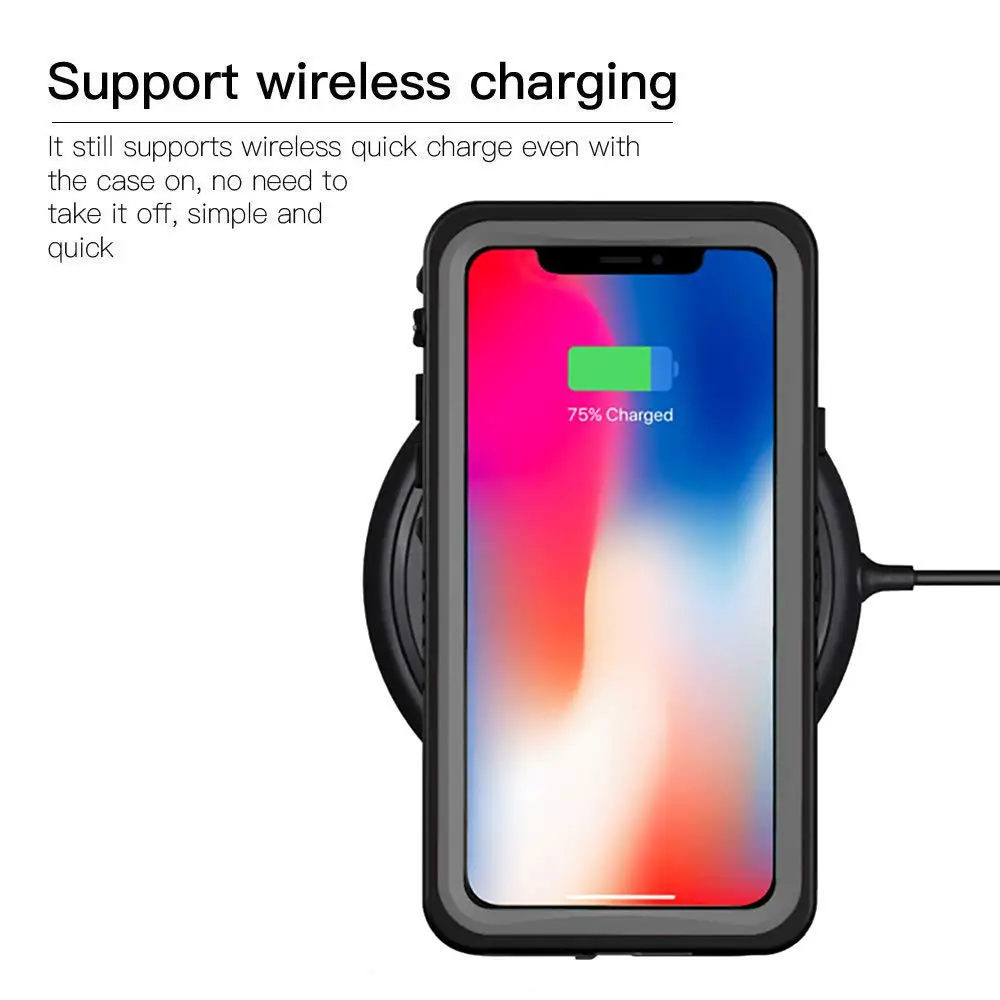 Для iPhone Xs Max водонепроницаемый чехол премиум класса MetaI сделано IP68 полноразмерный