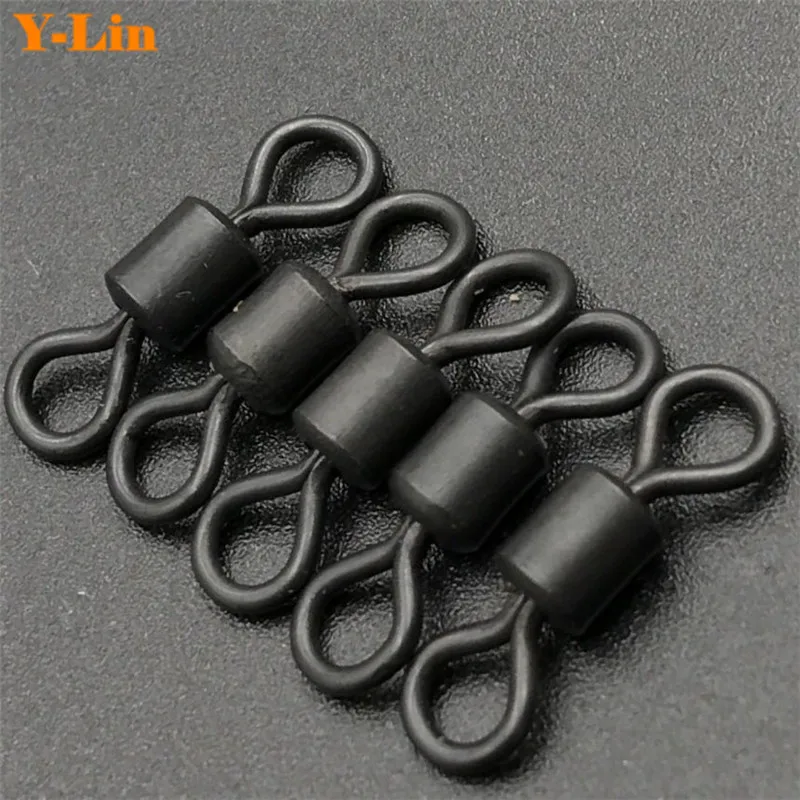 

40pcs Carp Fising UK 8# Rolling Swivels Connectors Copper Stainless Steel Fishing Tackle PVA Clips Quick Change Swivels