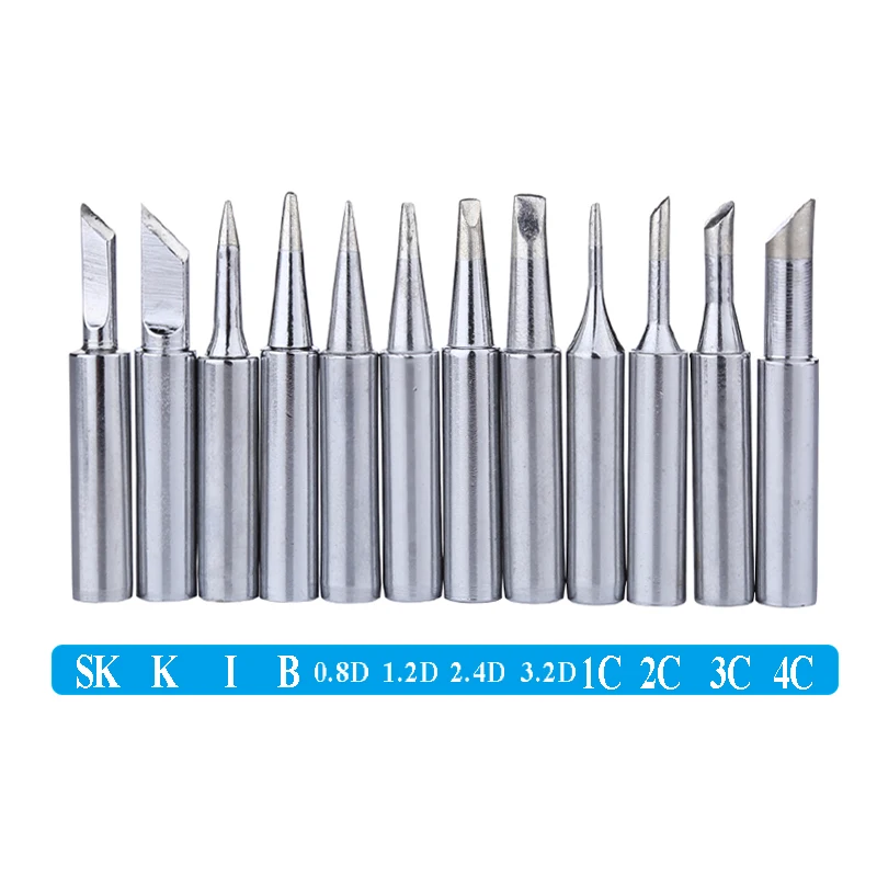 

12pcs/lot Lead-free Soldering Tips 900M Solder Iron Tips Welding Head for For Hakko 936 852D Soldering Station