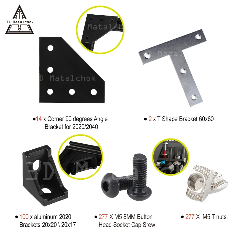 Детали для 3D принтера BLV mgn Cube Frame kit & Hardware Kit DIY CR10 E3D V6 Hotend принтер Z высота 365