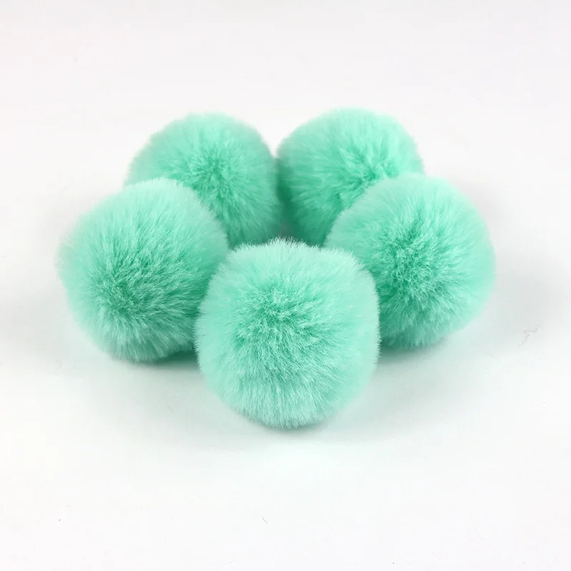 2 шт./пакет помпон из искусственного кроличьего меха шарик конфетного цвета