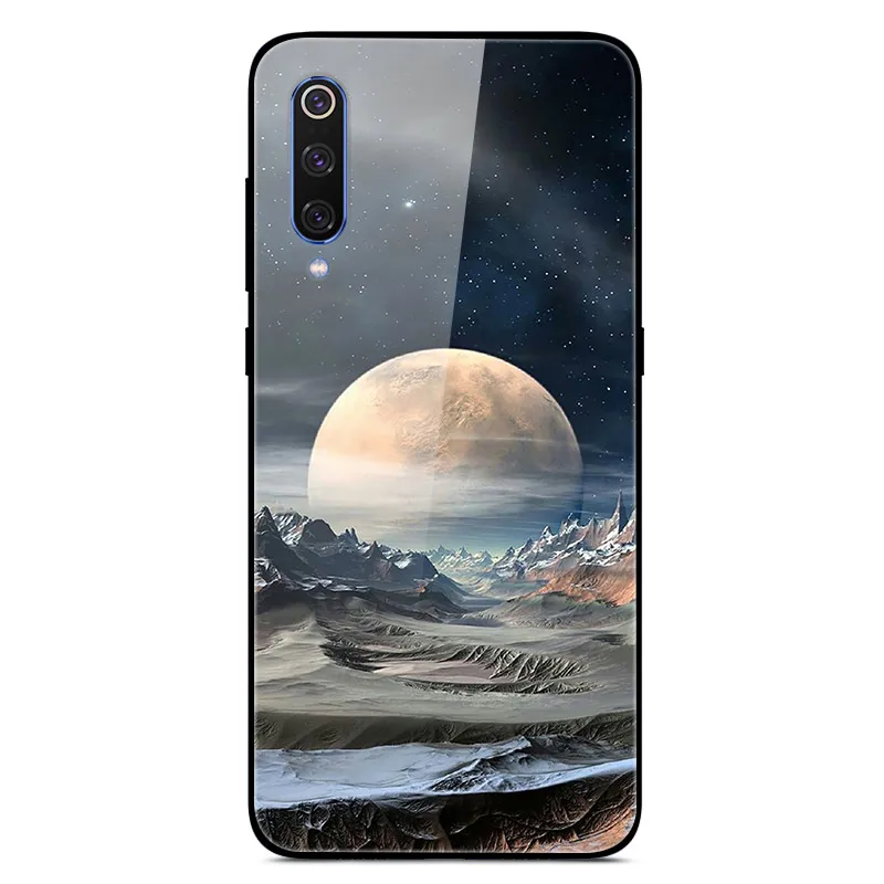 Чехол из закаленного стекла для Xiaomi Mi 9, чехол, стеклянная крышка для Xiaomi Mi 9 SE, чехол, силиконовый бампер, чехол для Xiaomi Mi CC9 Pro 9 Lite - Цвет: Черный