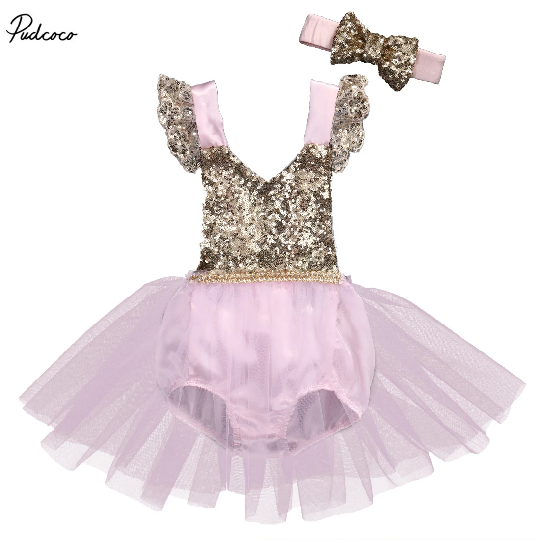 Новинка 2018 одежда для маленьких девочек комбинезон с блестками без рукавов