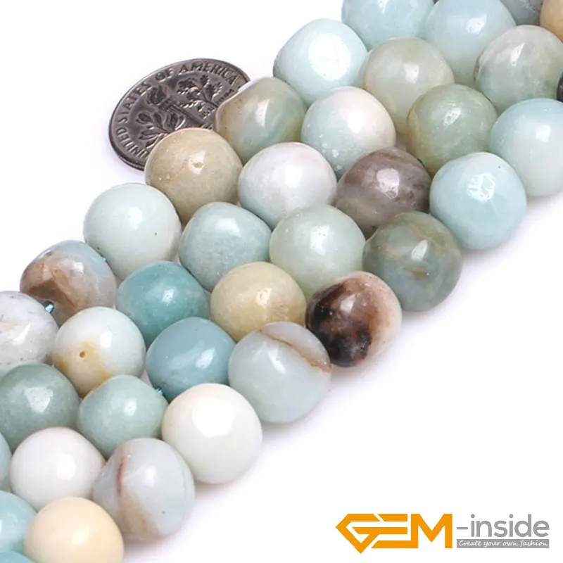 

10x11mm Freeform Mixed Color Natural Amazonite Stone Gem Stone Semi Precious Baroque Potato Beads DIY Bead For Jewelry Making