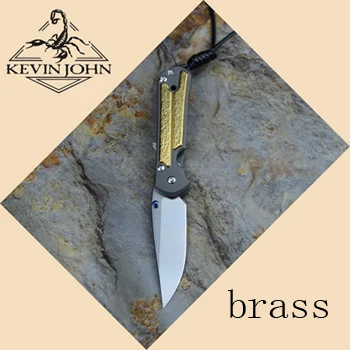 brass Кевин Джон маленький sebenza 21 складной нож M390 лезвие TC4 титановая ручка Открытый Отдых Охота карманные Фруктовые Ножи EDC инструменты - Цвет: brass