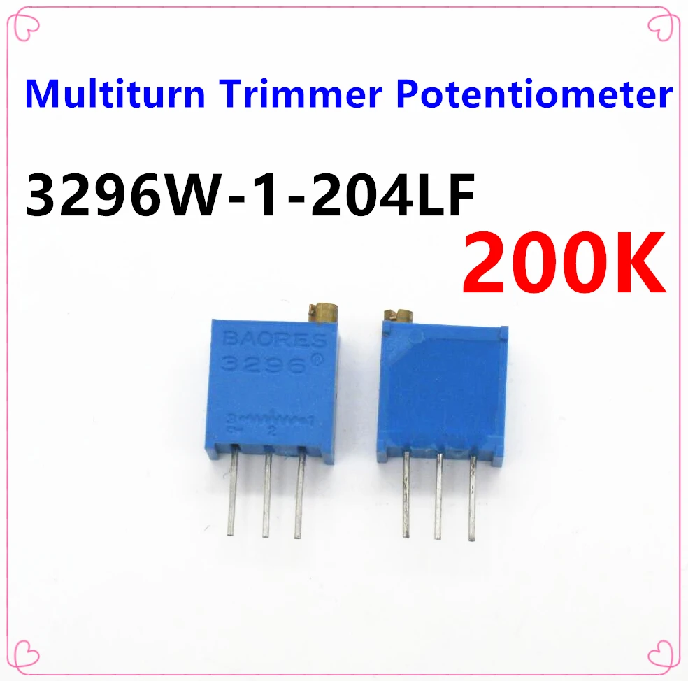 15 шт./лот 3296W 1 204LF 3296 Вт 204 200 к ом верхнее регулирование многооборотный Подстроечный резистор потенциометр