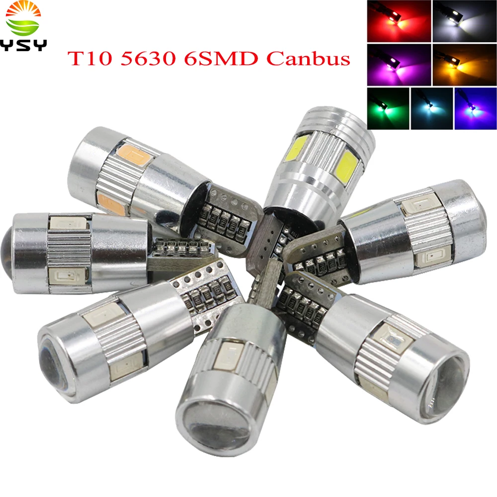 YSY 500X авто светодиодный Canbus T10 6 SMD 5630 W5W 192 194 белый 12V автомобиль Клин Парковка купол