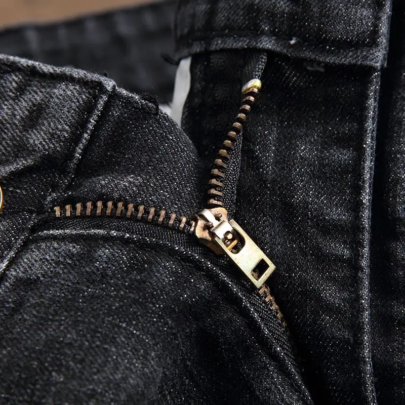 Мужские Джинсы для женщин Проблемные Ripped мотоцикл мото Байкер джинсовая Slim Fit