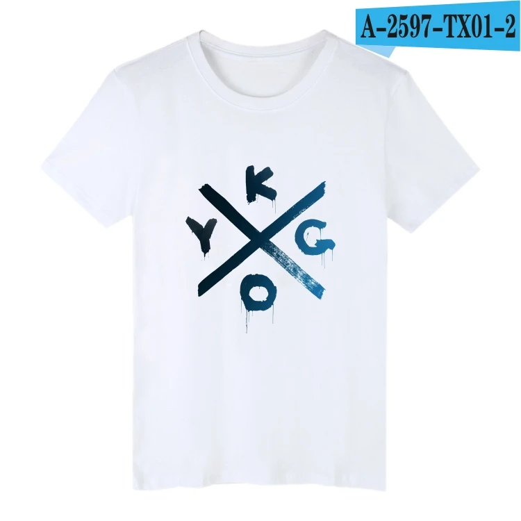 white LUCKYFRIDAYF DJ Kygo Логотип Фан Клуб хлопковая футболка для мужчин с коротким рукавом хип хоп принт Повседневная футболка Homme мужские топы одежда - Цвет: white