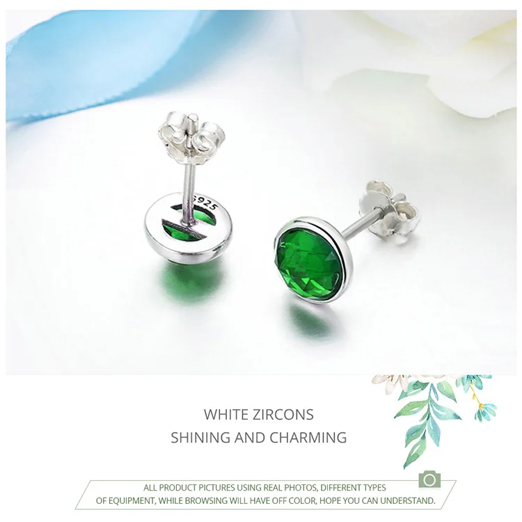 Bijoux,, 925 пробы, серебряные, с камнем рождения, капли, Forever Circle, маленькие серьги-гвоздики для женщин, Стерлинговое серебро, ювелирные изделия, brincos