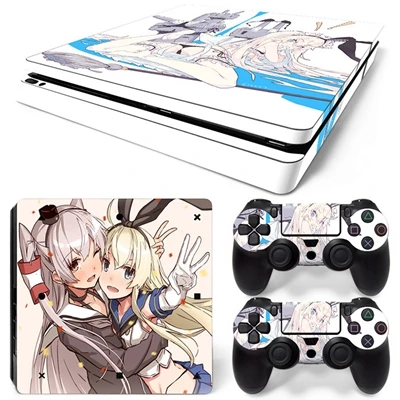 TN-PS4Slim-5659 Аниме Хацунэ Мику кожи Стикеры для Игровые приставки 4 PS4 тонкий контроллеры консоль наклейки тонкие виниловые наклейки игра Cover Protector - Цвет: TN-PS4Slim-5659