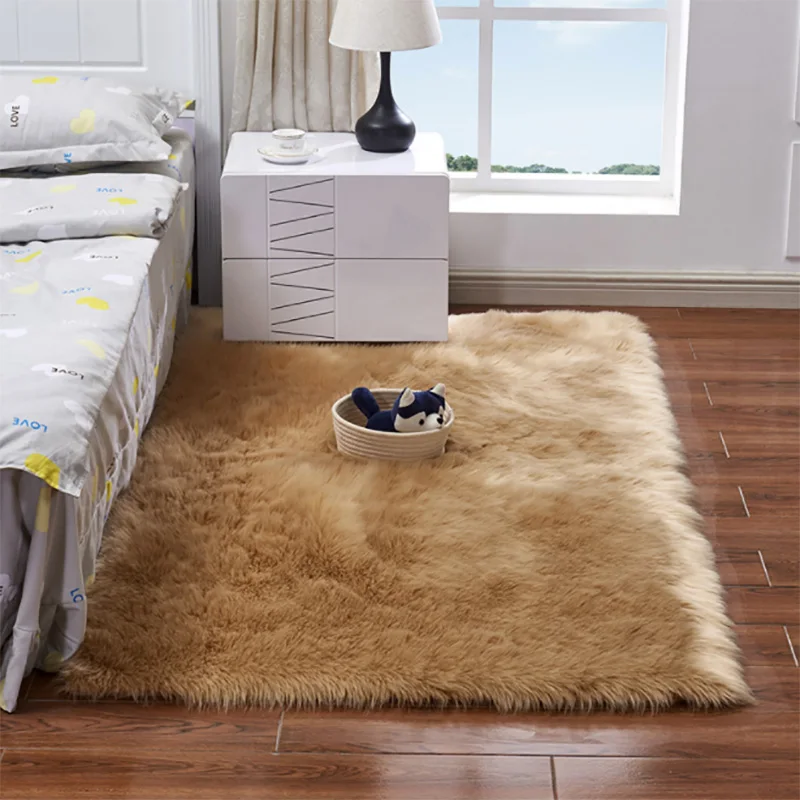 Fluffy Soft Artificial Wool Carpet Fur Area Rugs White Shaggy Rectangle/Square /Area Rugs Warm Seat Pad Home Decor
