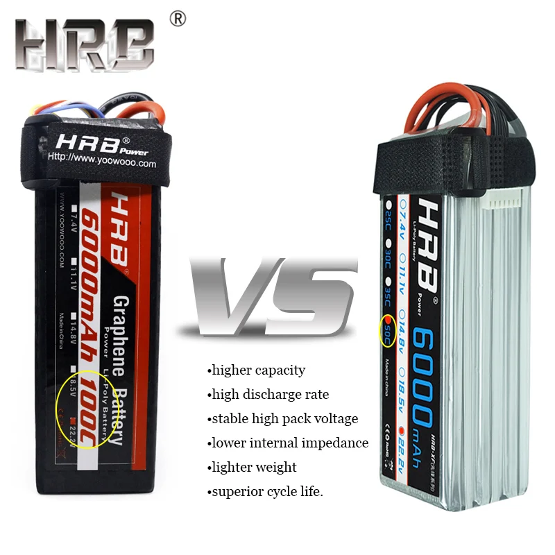 HRB Графен 3S Lipo батарея 11,1 V 5000mah 6000mah 4000mah 3800mah 3000mah 2S 7,4 V 4S 14,8 V 5S 6S 22,2 V RC части для самолетов XT60