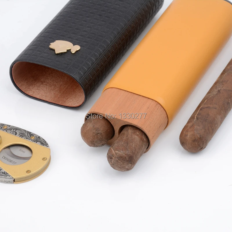Портсигар COHIBA из кедрового дерева дорожный Портативный кожаный портсигар с