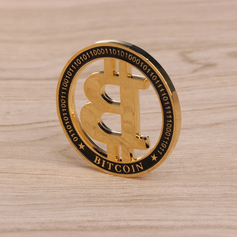 Памятная монета позолоченная Биткойн BTC для сувенирной художественной коллекции