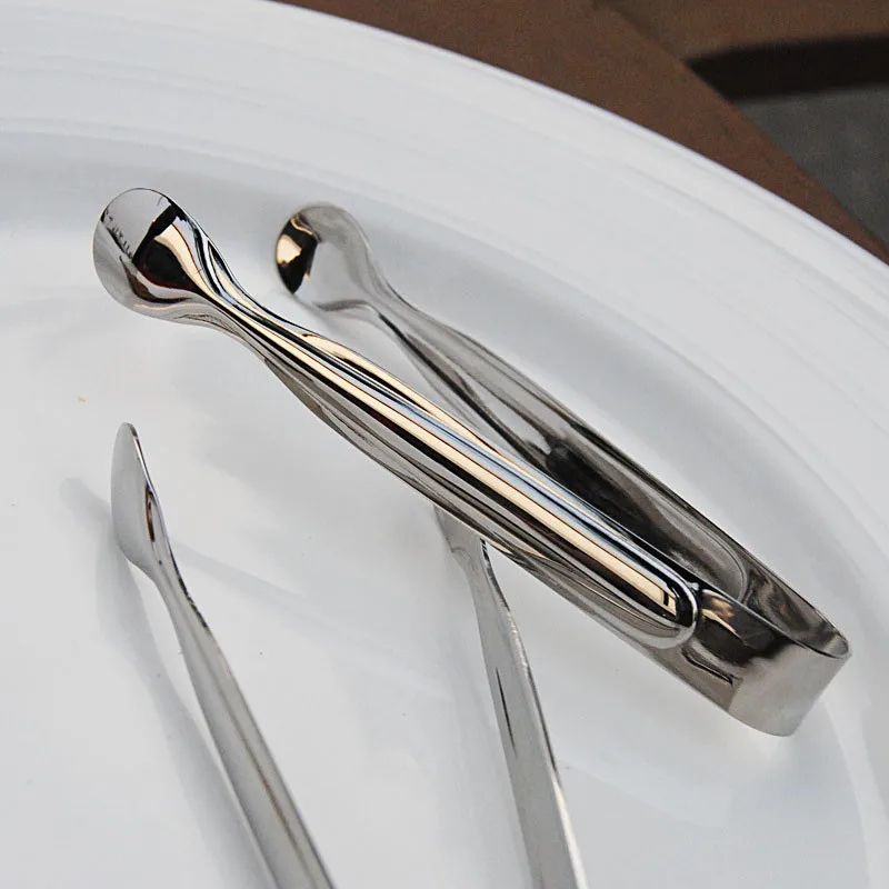 Mini Sugar Tongs, Stainless Steel Ice Tongs Set, 12cm Candy Tongs for Cake Dessert Food, Serving Tong for Wedding Party Kitchen