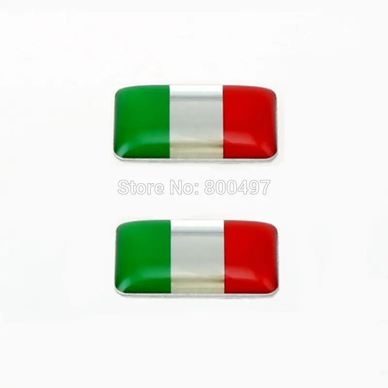 2 x Newest 3D Car Styling Aluminum Glue Decal Ca Metal Sticker Aluminium Custom Motor for Italy Flag | Автомобили и мотоциклы
