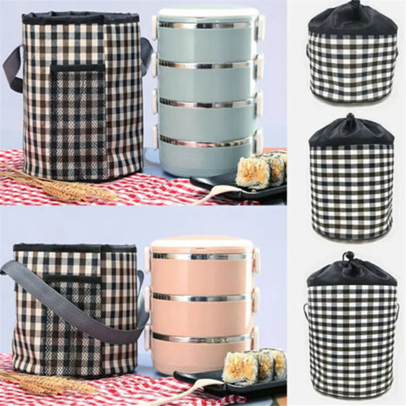 

2019 New Brand Fashion Portable Insulated Food Container Bag Thermos Cooler Picnic Tote Lunch Box Bag